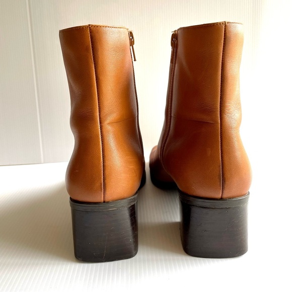 FORWARD Square Toe Leather Boots Cognac Brown Women’s Size 10 Classic Fall - Picture 7 of 14